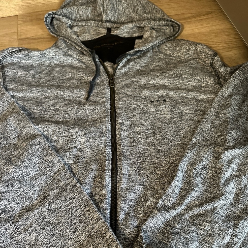John Varvatos Star USA Waffle Knit Full Zip Sweater Hoodie Jacket Mens Size XL